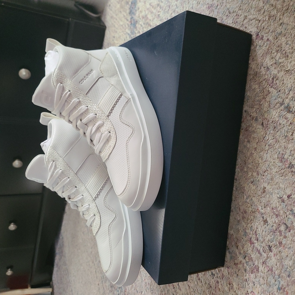 Cole Haan all white high top sneakers